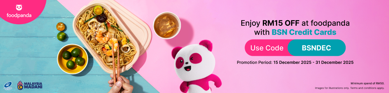 Enjoy 50% OFF at foodpanda with BSN Credit Cards