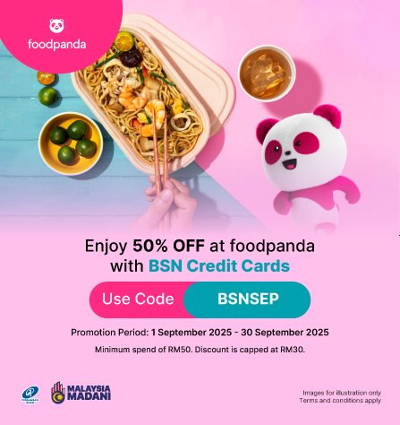 Enjoy 50% OFF at foodpanda with BSN Credit Cards
